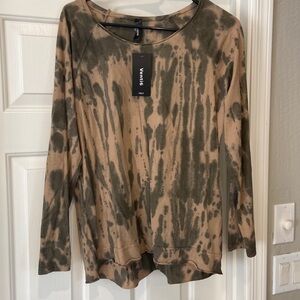 Venti6 Womens long sleeve T high/low bottom Oversized Small